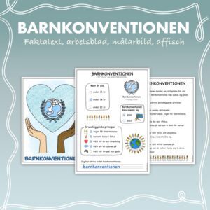 Barnkonventionen - Fakta, målarbild och affisch