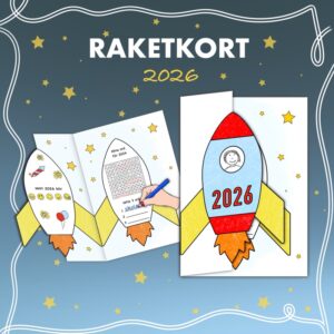Raketkort med nyårstema 2026