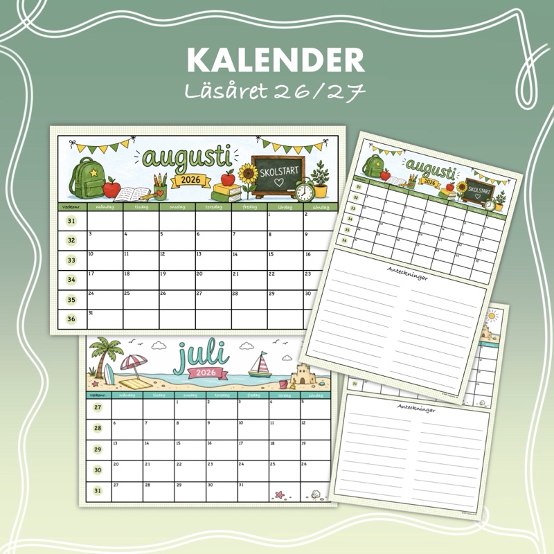 Liten kalender - Läsåret 26/27