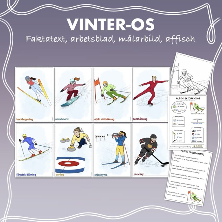 Materialpaket – Fakta om 8 Vinter-OS grenar - NPF anpassat