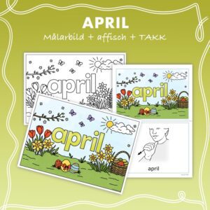 April - Målarbild, affisch och TAKK