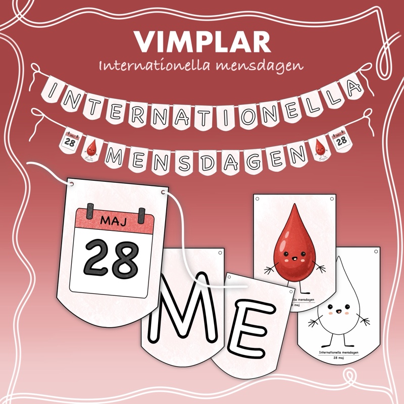 Vimplar till internationella mensdagen
