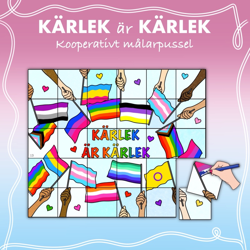 Kooperativt målarpussel – Kärlek är kärlek