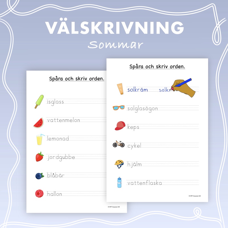 Välskrivning - Sommarord