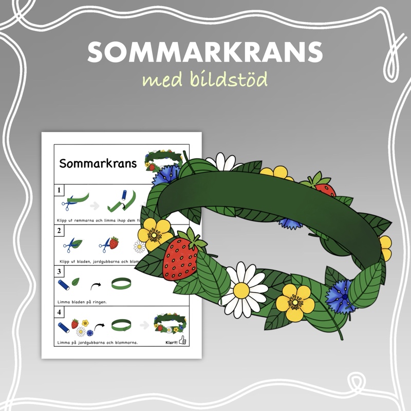 Sommarkrans - Pyssel med bildstöd