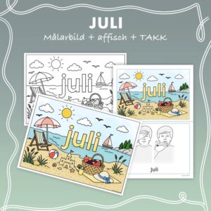 Juli - Målarbild, affisch och TAKK