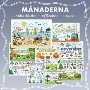 Månaderna - Målarbilder, affischer och TAKK