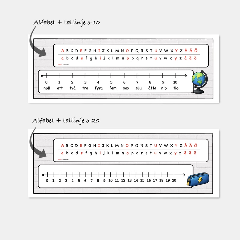 Bänkhjälp skolstart – Alfabet, tallinje och matematikstöd - Bild 4