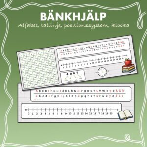 Bänkhjälp skolstart – Alfabet, tallinje och matematikstöd