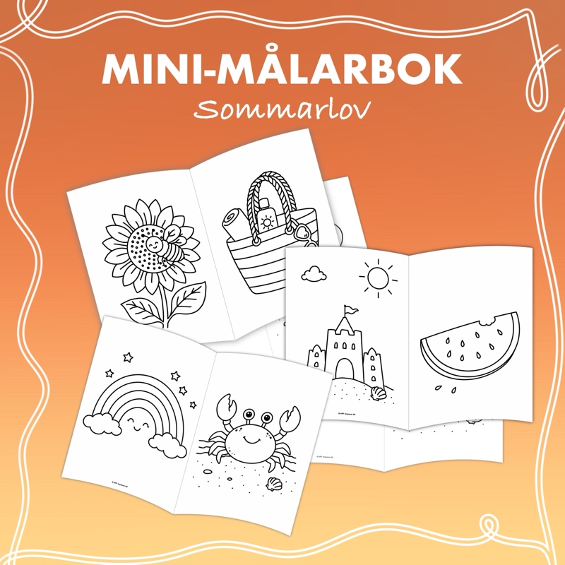 Mini målarbok - Sommarlov