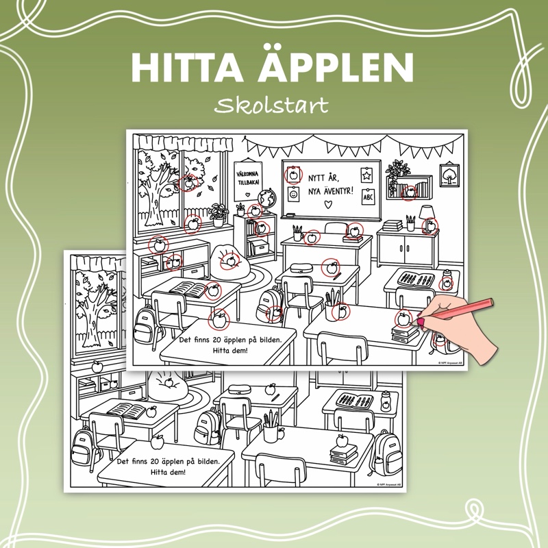 Hitta äpplen - Skolstart