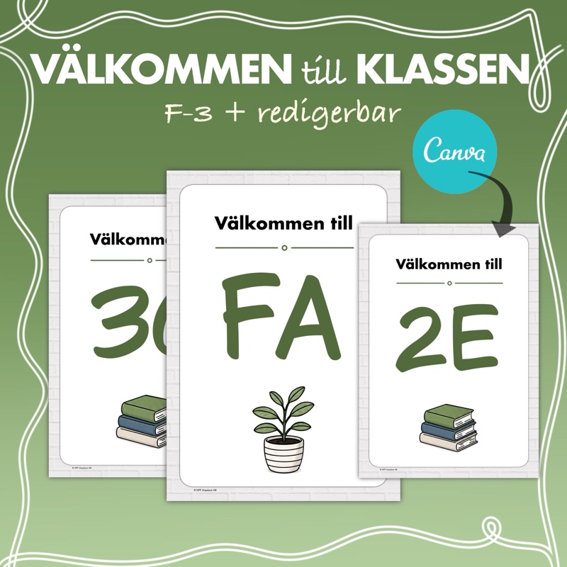 Välkommen till klassen F-3 + redigerbar mall
