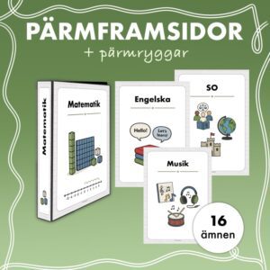 Pärmframsidor + pärmryggar – 16 ämnen