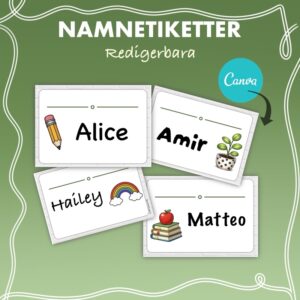 Redigerbara namnetiketter