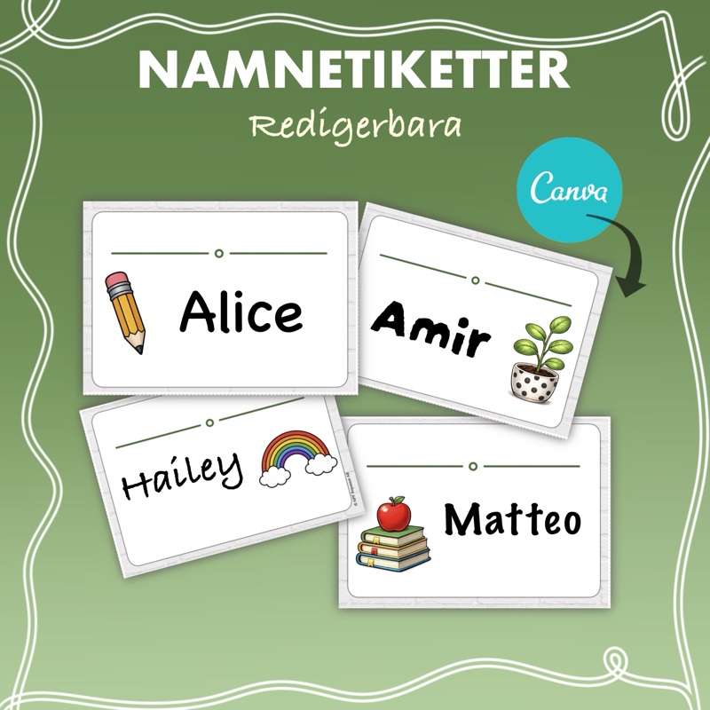 Redigerbara namnetiketter