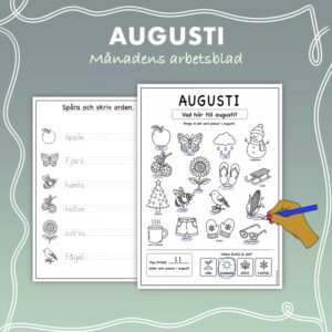 Augusti - Månadens arbetsblad