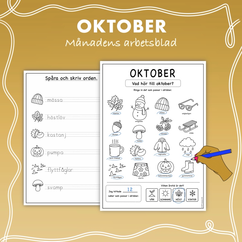 Oktober - Månadens arbetsblad